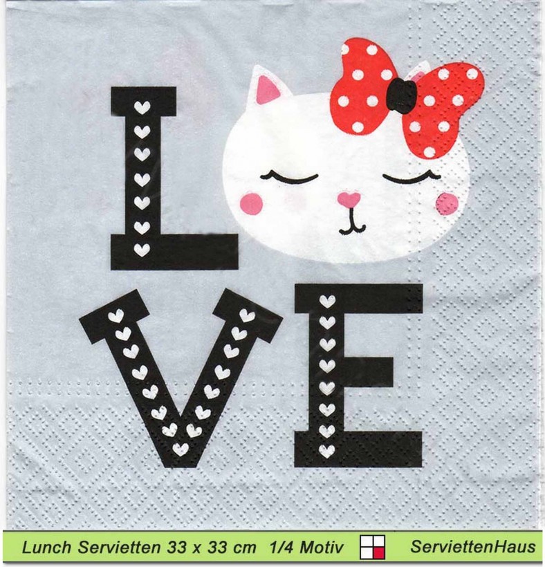 Katzen Liebe - 1 Lunch Serviette